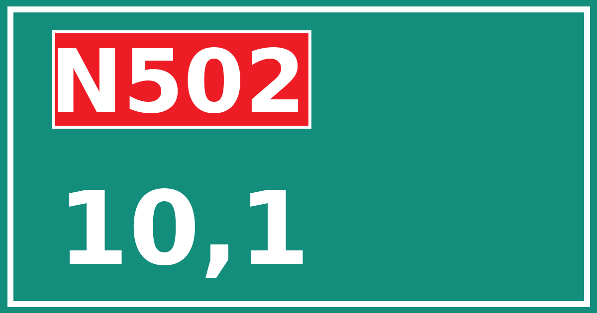 Hectometerbord N502 10,1