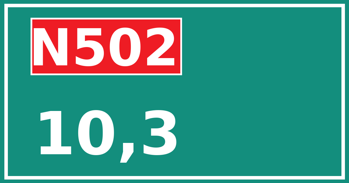 Hectometerbord N502 10,3