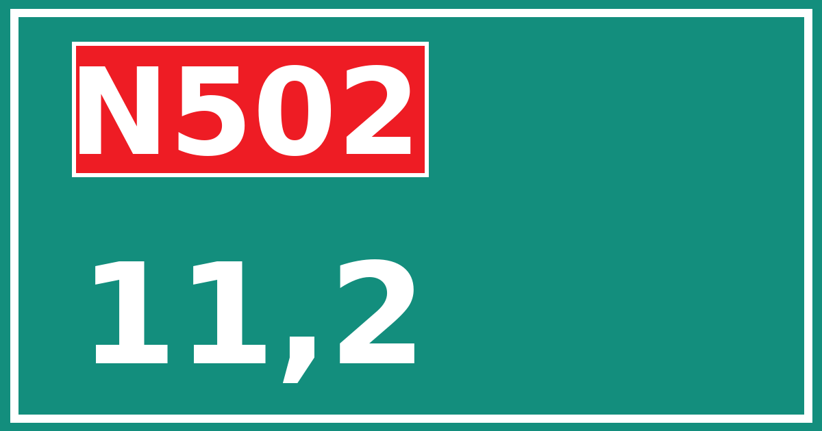 Hectometerbord N502 11,2