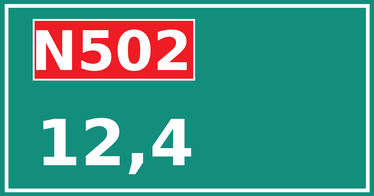 Hectometerbord N502 12,4