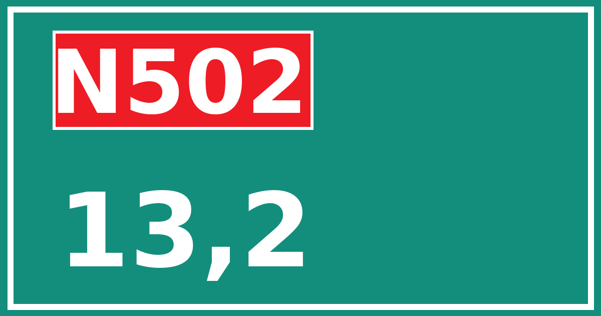 Hectometerbord N502 13,2