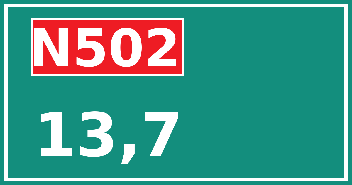 Hectometerbord N502 13,7