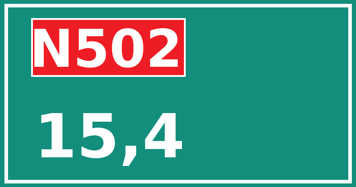 Hectometerbord N502 15,4