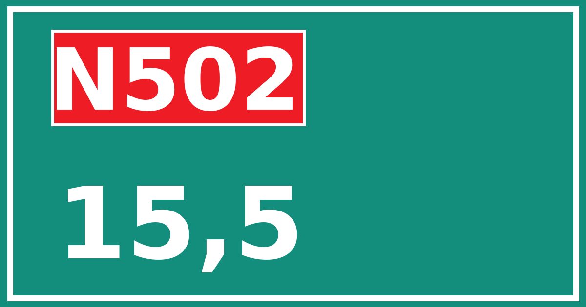 Hectometerbord N502 15,5