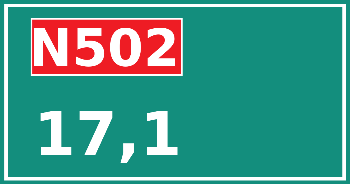 Hectometerbord N502 17,1