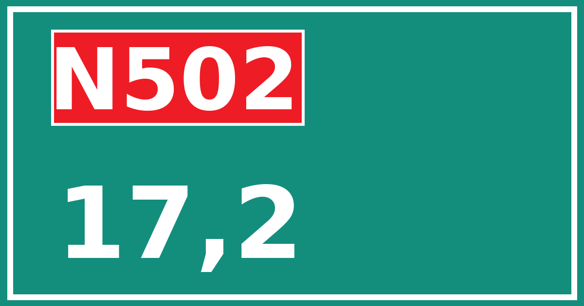 Hectometerbord N502 17,2