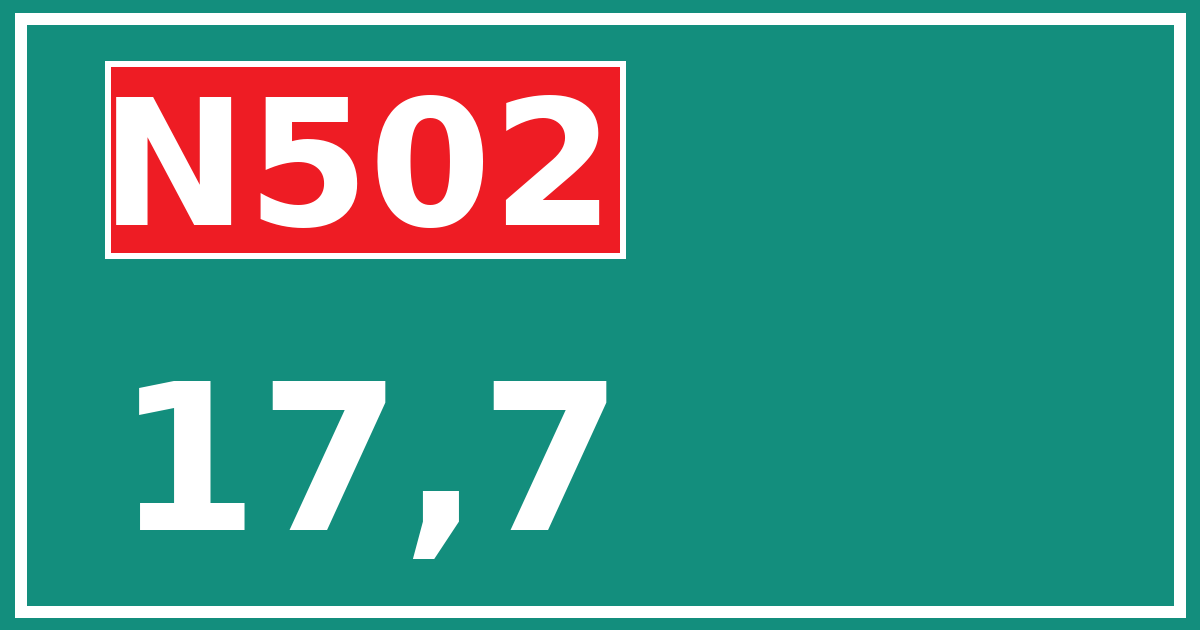 Hectometerbord N502 17,7