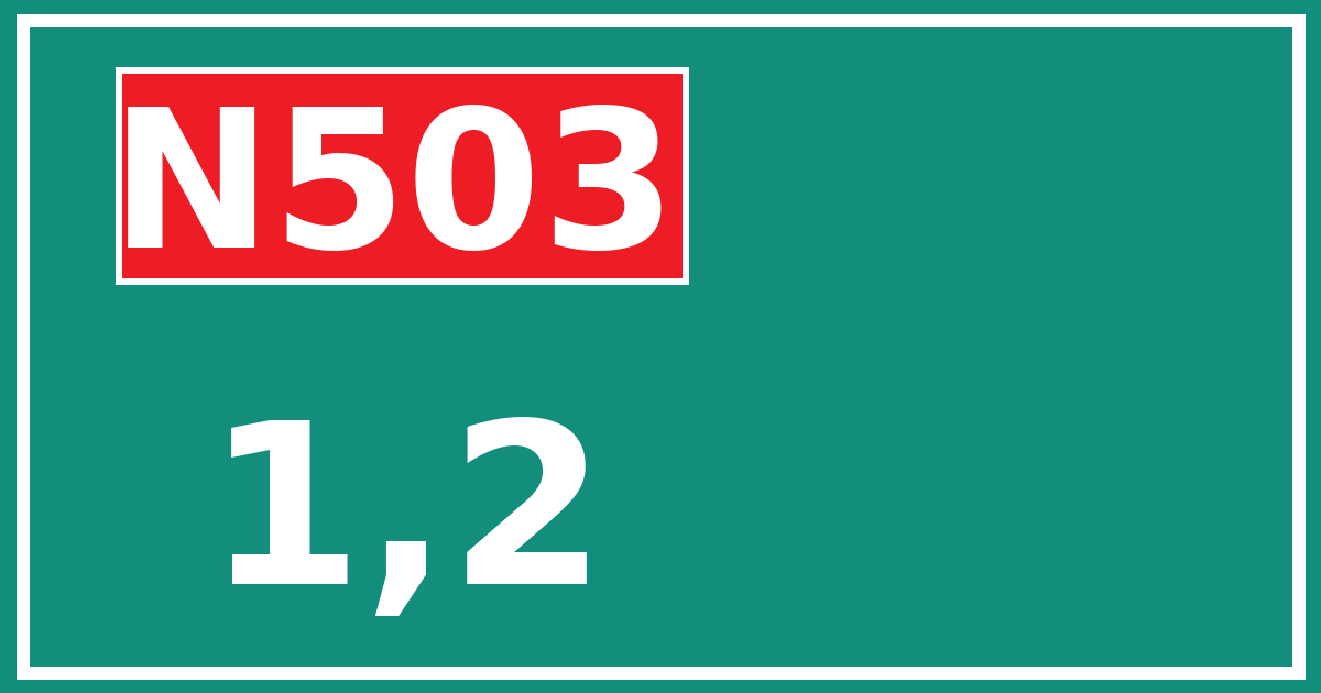 Hectometerbord N503 1,2