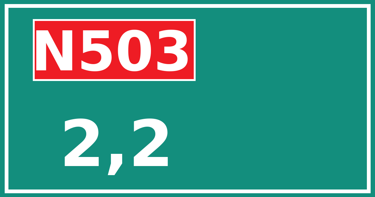 Hectometerbord N503 2,2