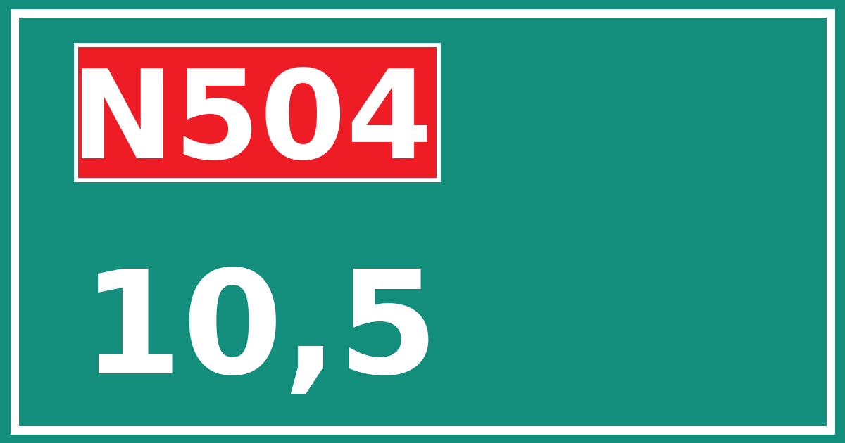 Hectometerbord N504 10,5