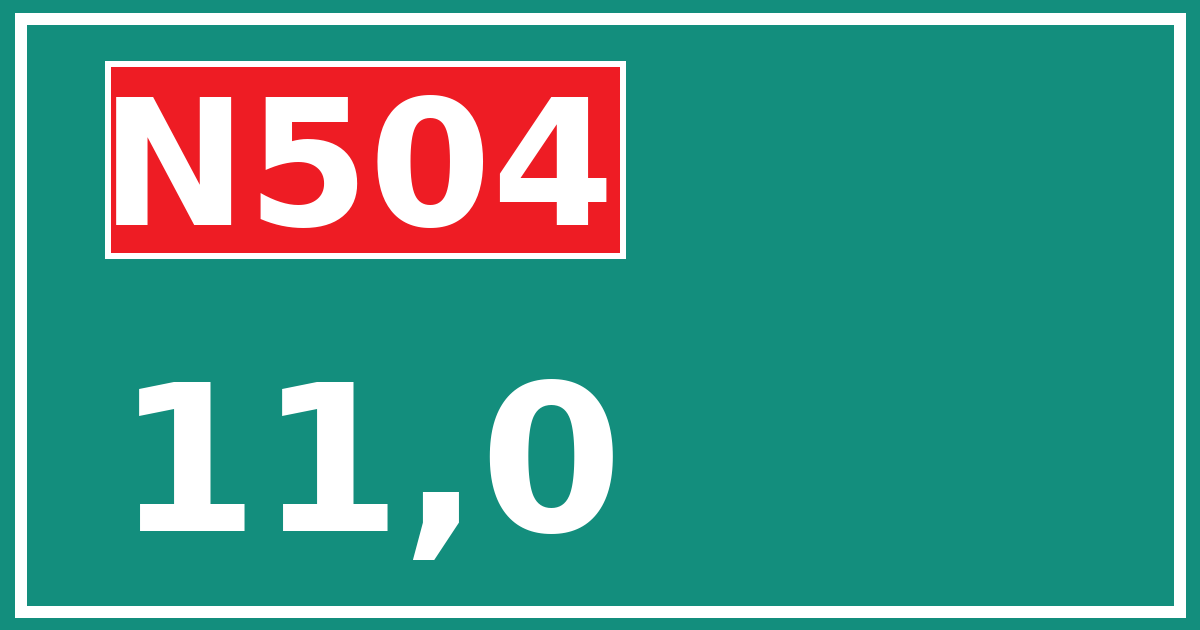 Hectometerbord N504 11,0