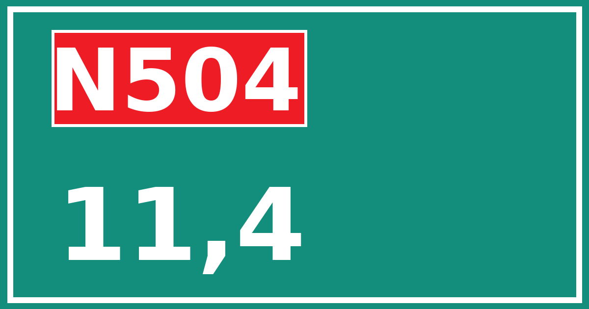 Hectometerbord N504 11,4