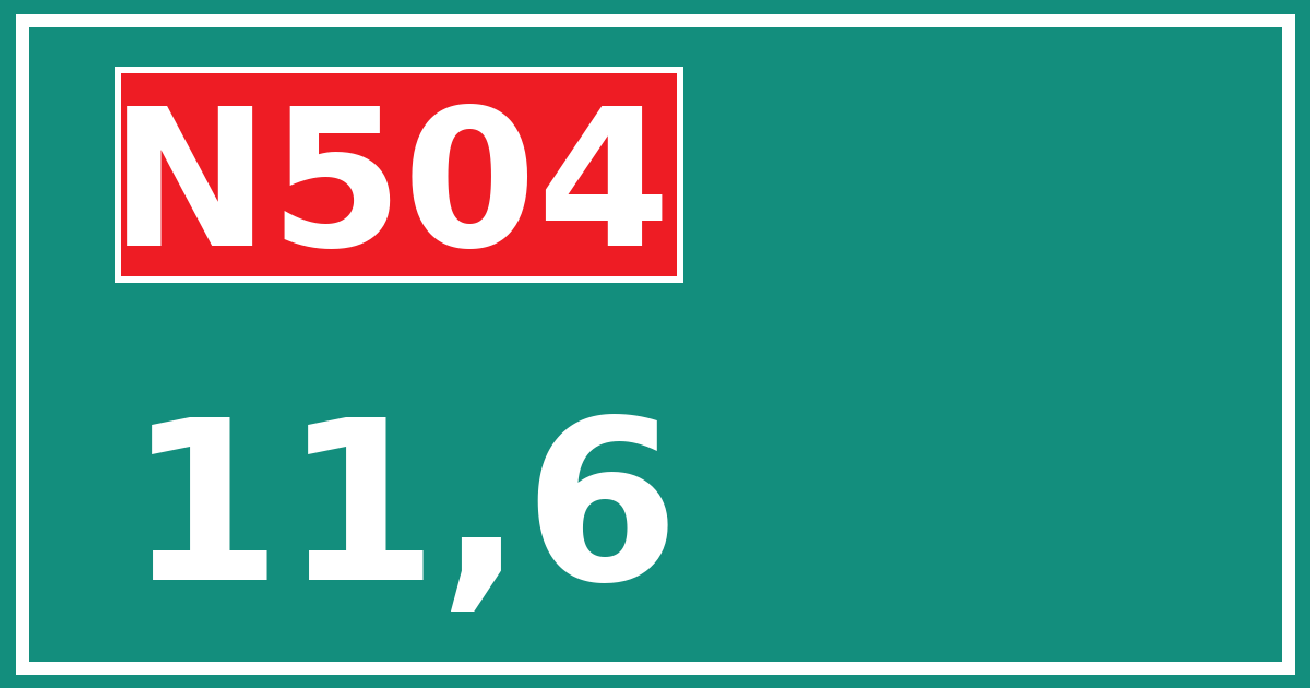 Hectometerbord N504 11,6