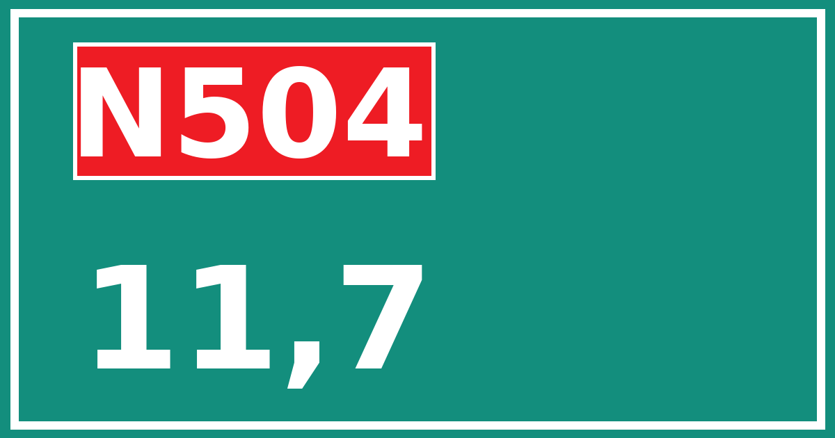 Hectometerbord N504 11,7