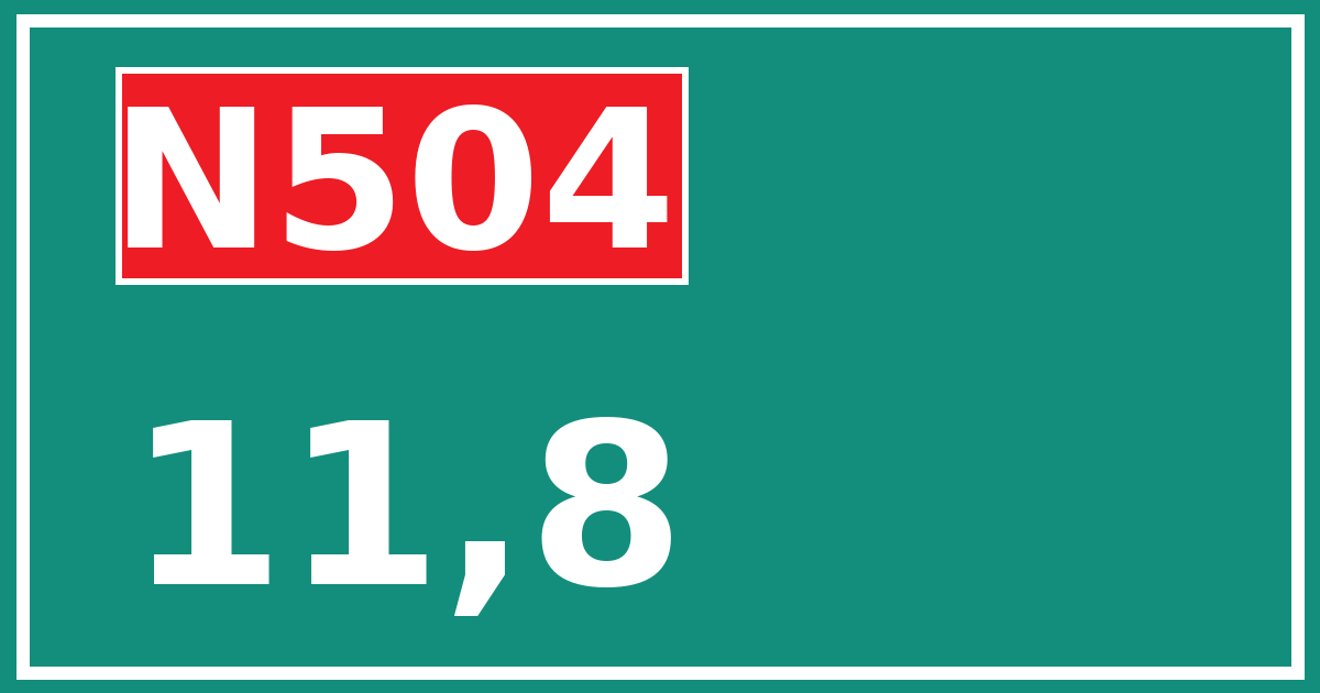 Hectometerbord N504 11,8