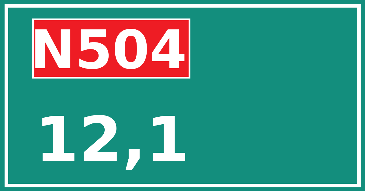 Hectometerbord N504 12,1