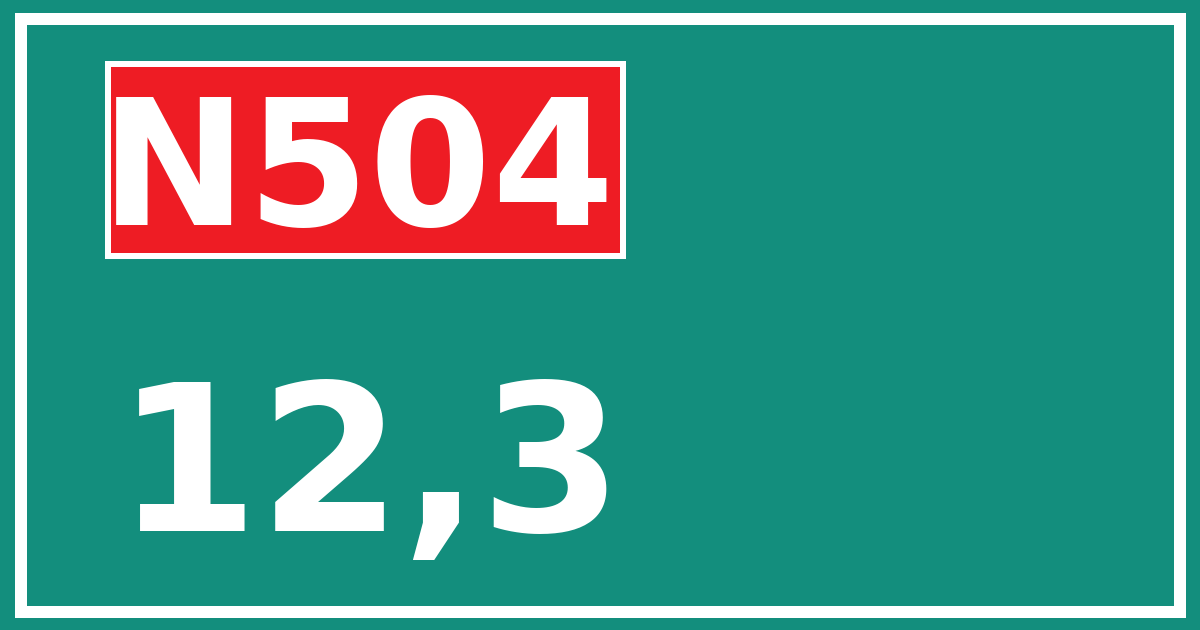 Hectometerbord N504 12,3