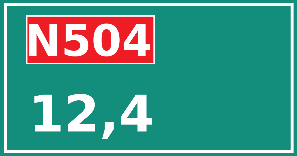 Hectometerbord N504 12,4