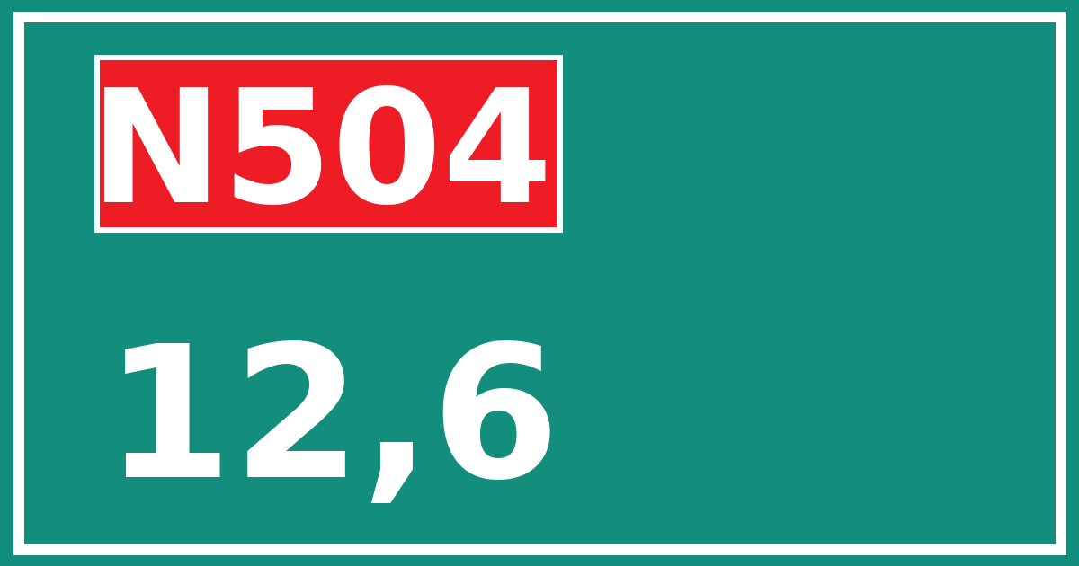 Hectometerbord N504 12,6