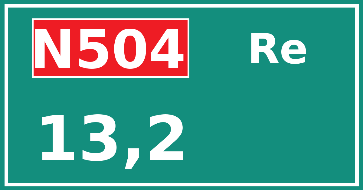 Hectometerbord N504 13,2 zijde Re