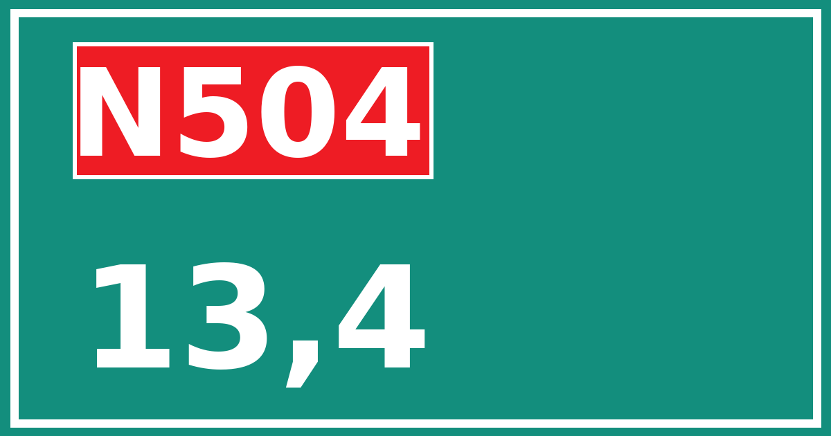 Hectometerbord N504 13,4