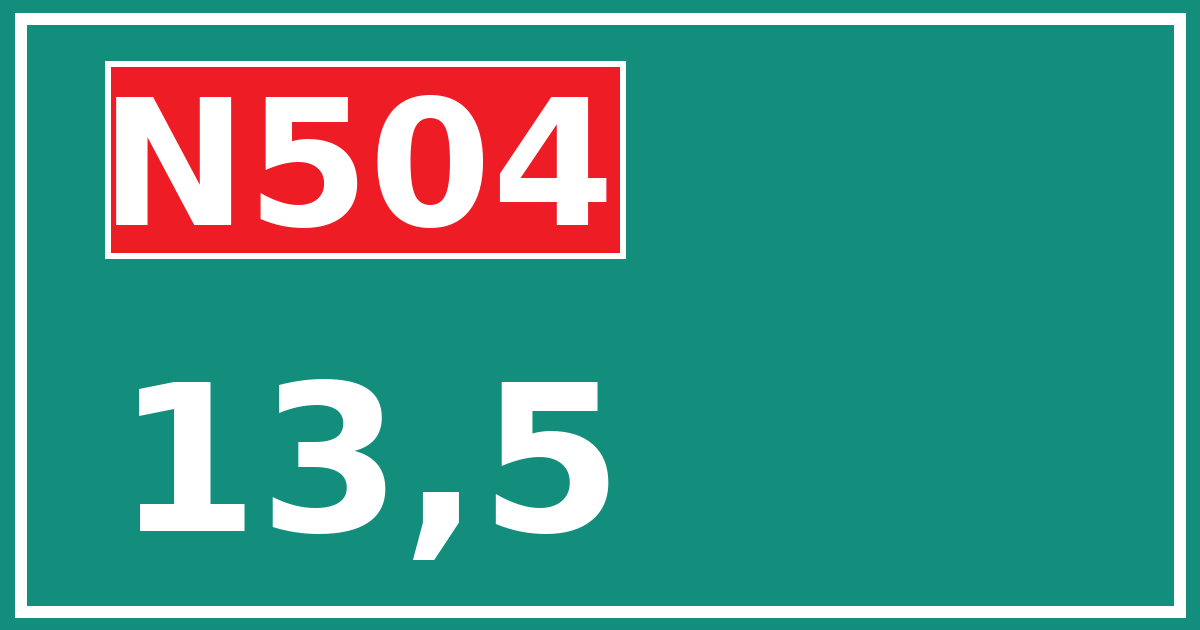 Hectometerbord N504 13,5
