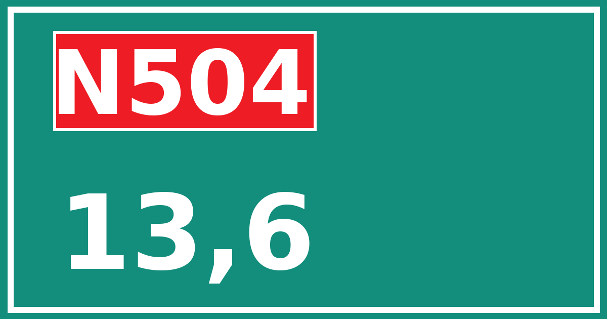 Hectometerbord N504 13,6