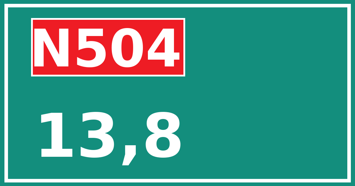 Hectometerbord N504 13,8