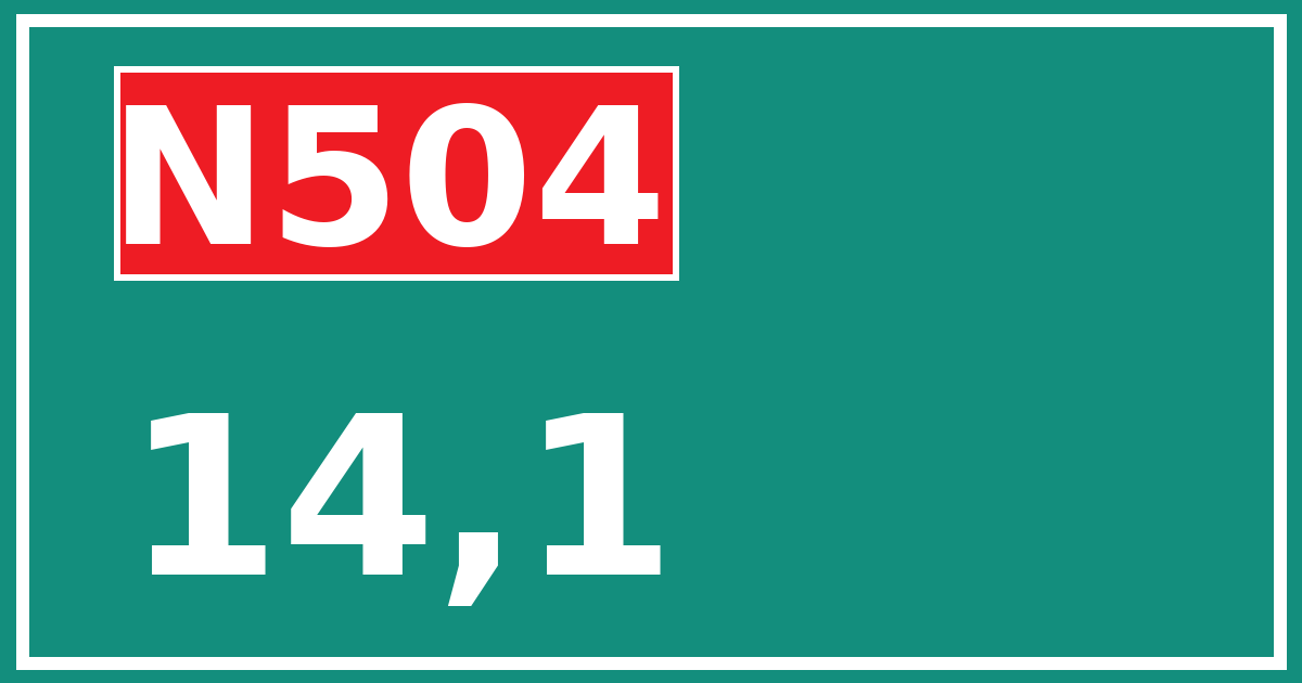 Hectometerbord N504 14,1