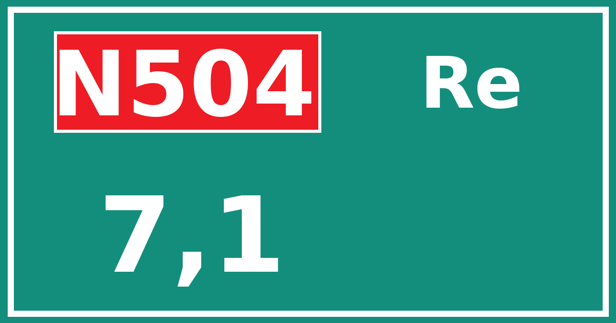 Hectometerbord N504 7,1 zijde Re