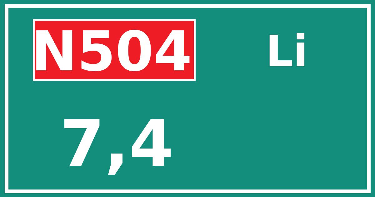 Hectometerbord N504 7,4 zijde Li