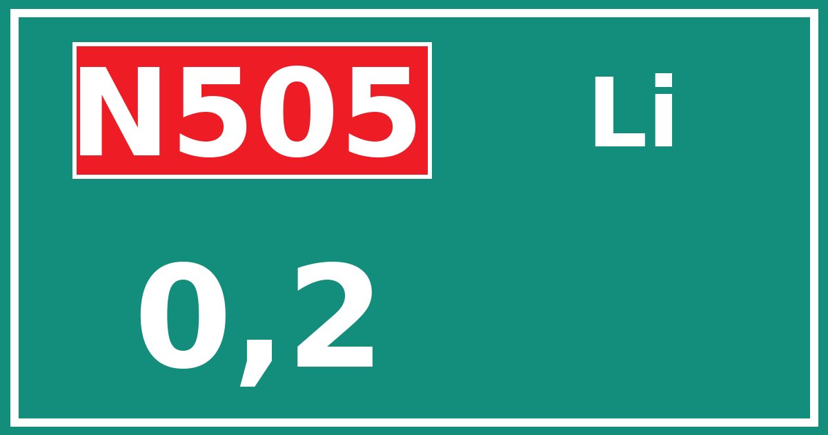 Hectometerbord N505 0,2 zijde Li