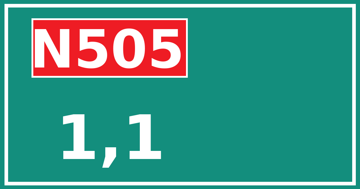 Hectometerbord N505 1,1