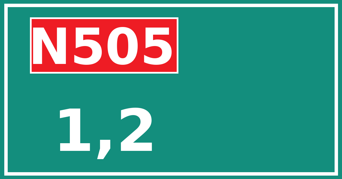 Hectometerbord N505 1,2