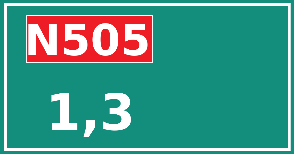 Hectometerbord N505 1,3