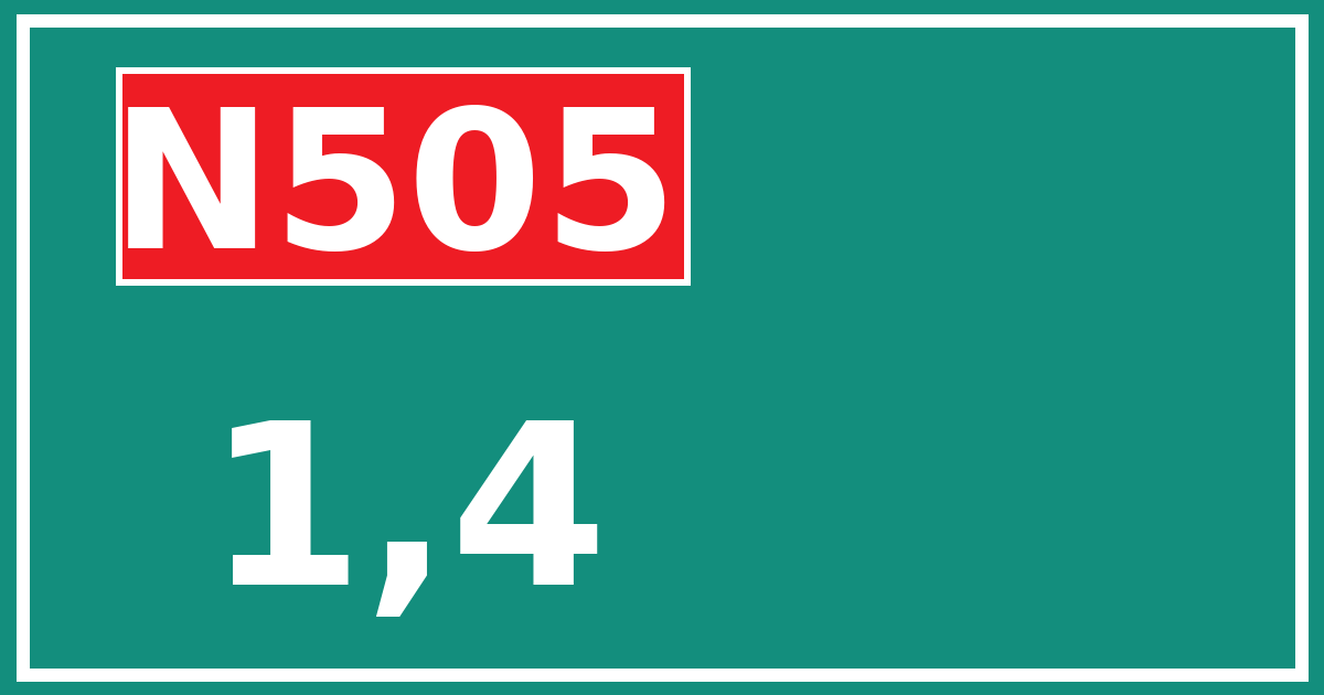 Hectometerbord N505 1,4