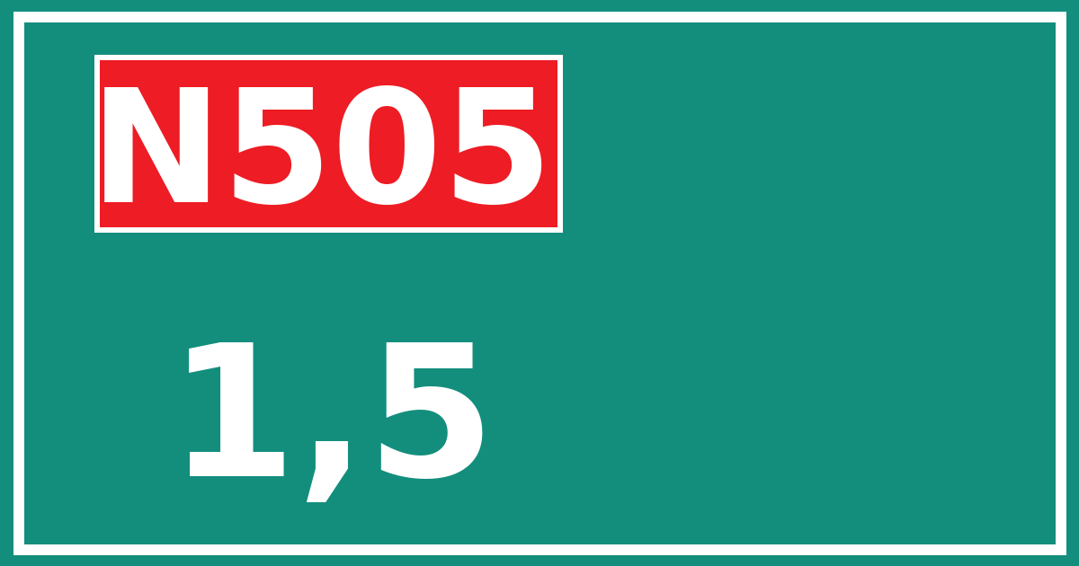 Hectometerbord N505 1,5