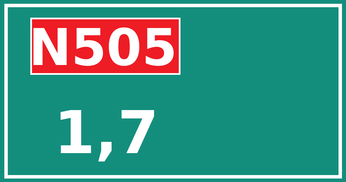 Hectometerbord N505 1,7