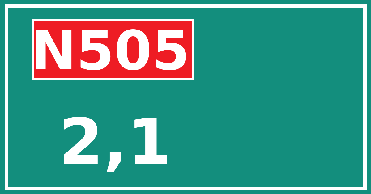 Hectometerbord N505 2,1