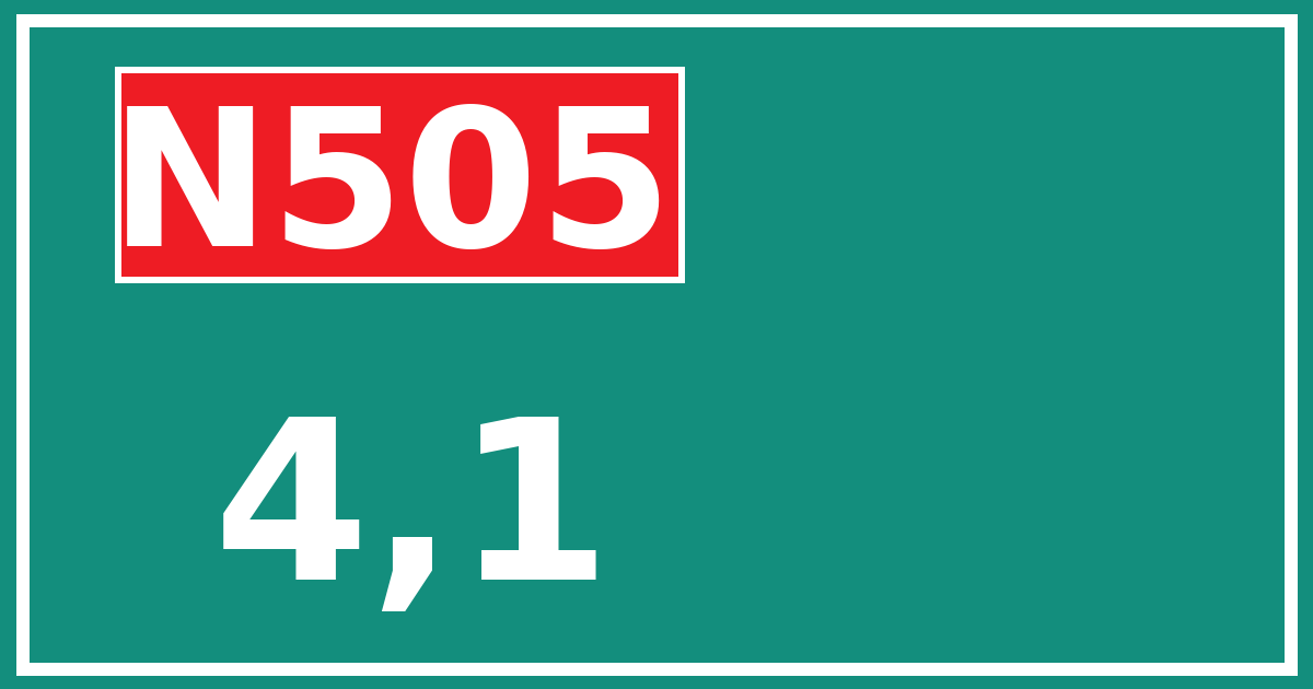 Hectometerbord N505 4,1