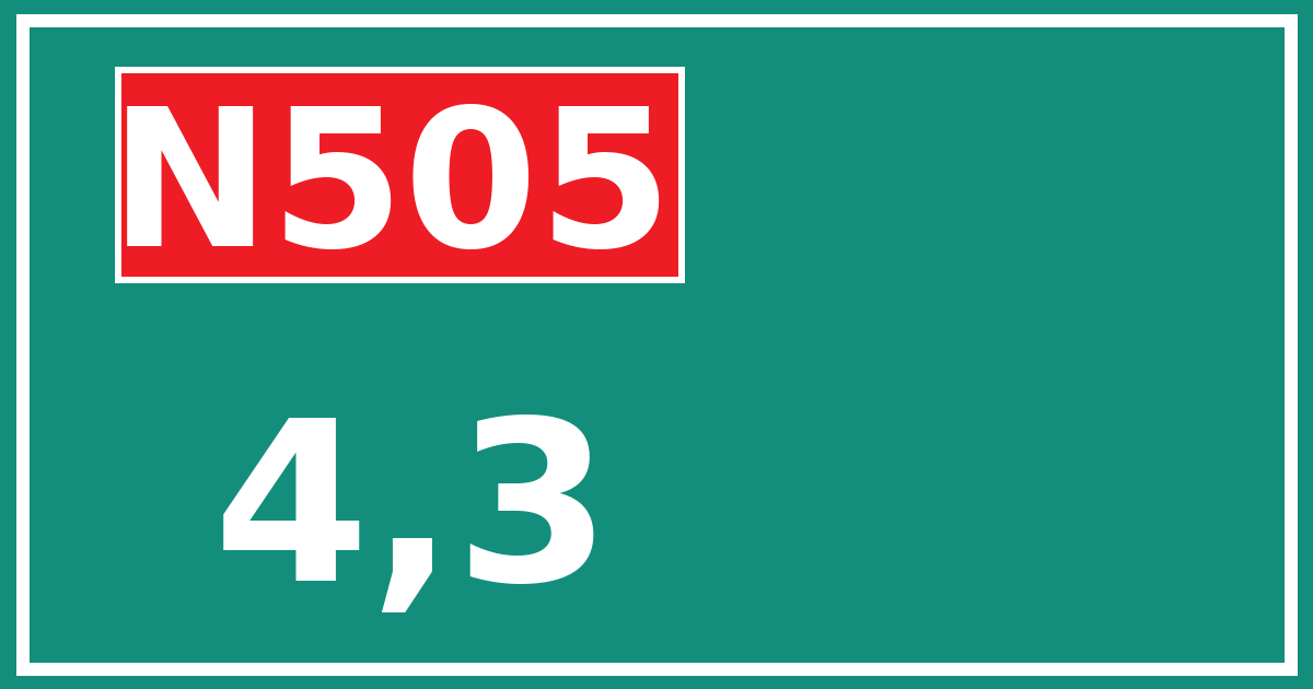 Hectometerbord N505 4,3