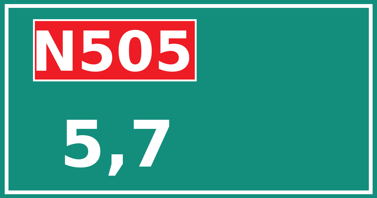 Hectometerbord N505 5,7