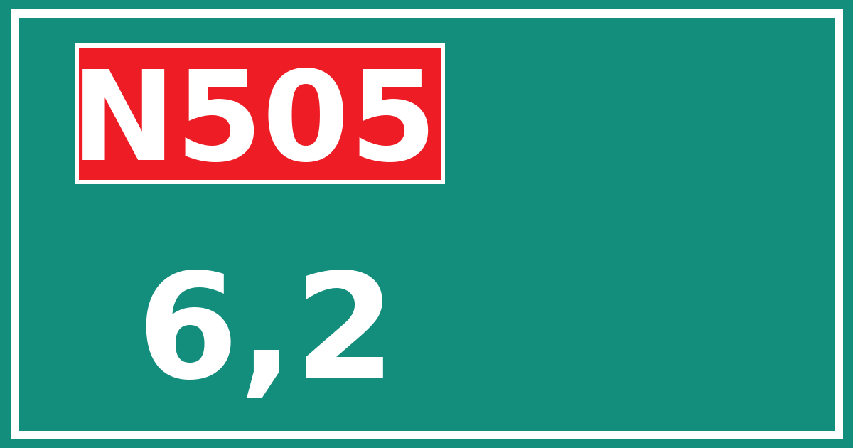 Hectometerbord N505 6,2