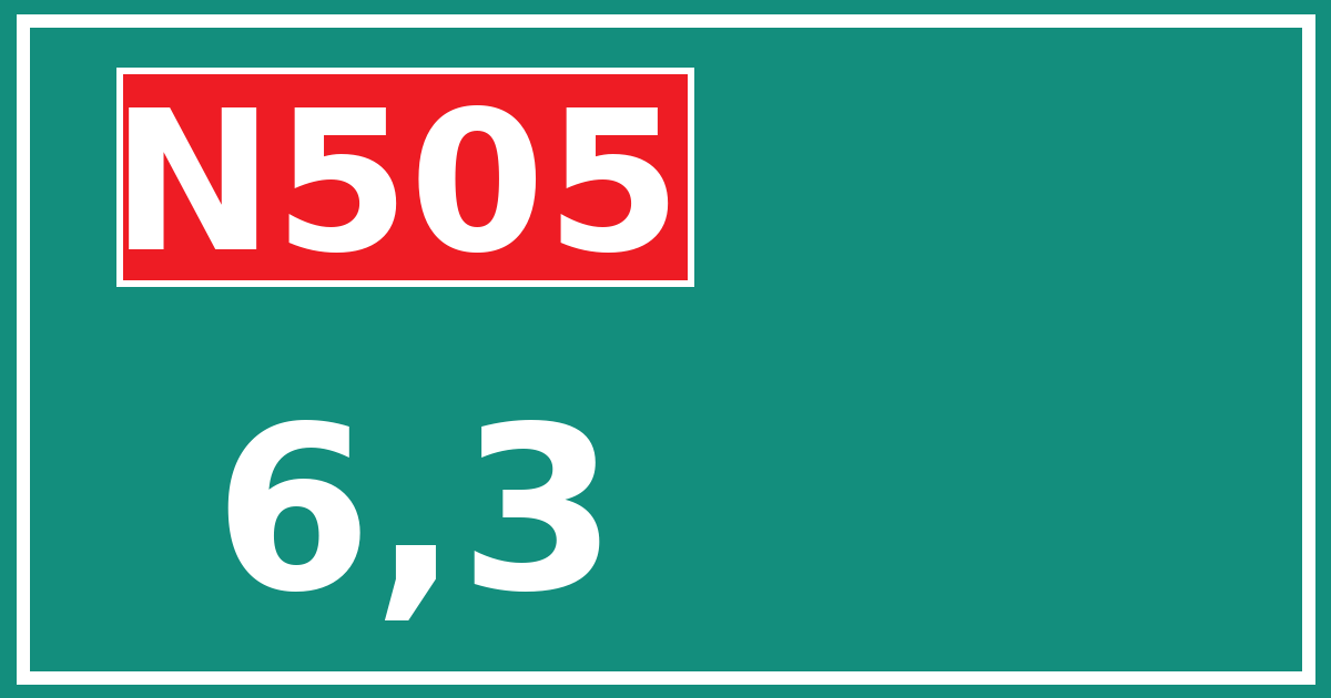 Hectometerbord N505 6,3
