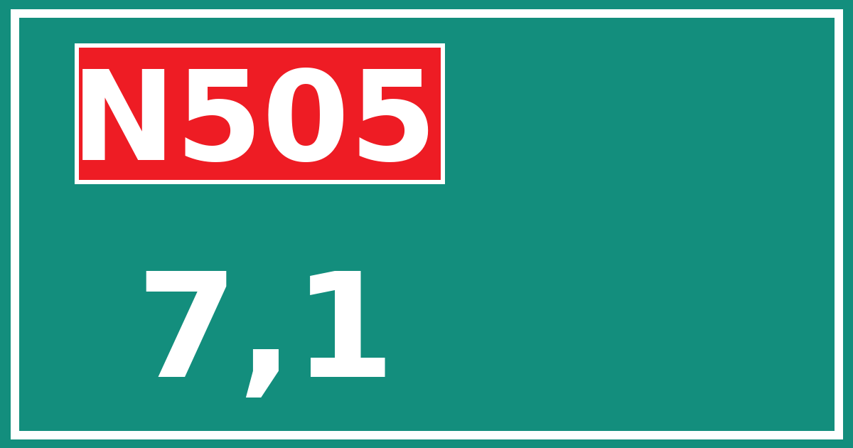 Hectometerbord N505 7,1