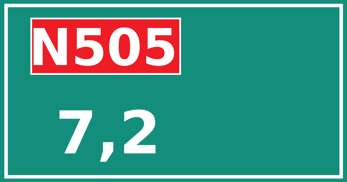 Hectometerbord N505 7,2