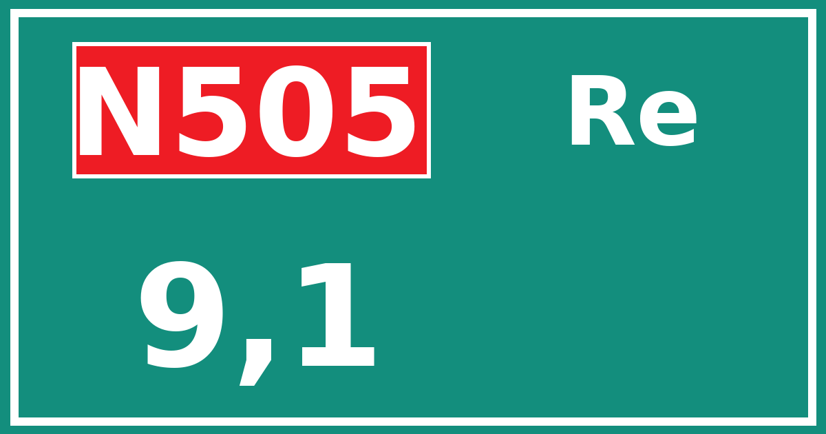 Hectometerbord N505 9,1 zijde Re