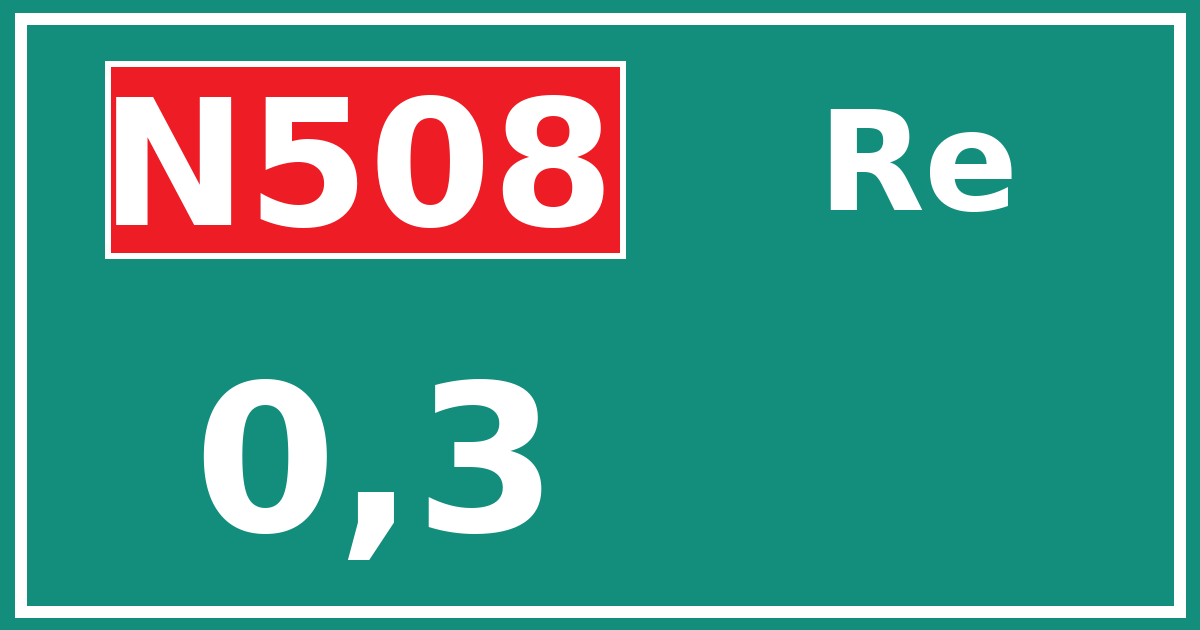 Hectometerbord N508 0,3 zijde Re