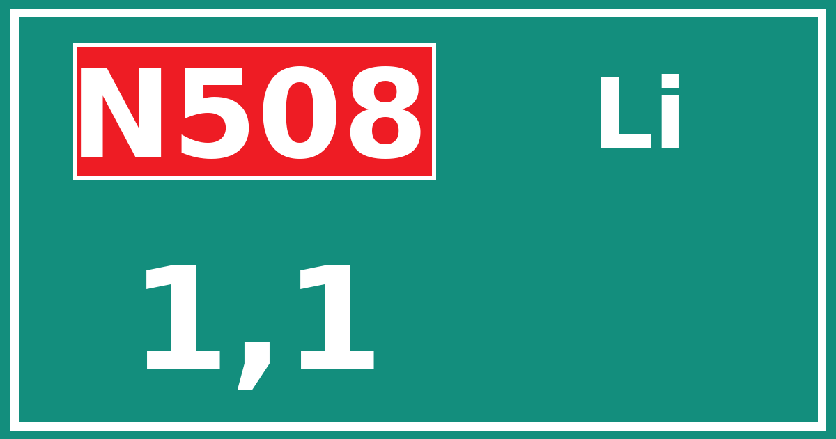 Hectometerbord N508 1,1 zijde Li