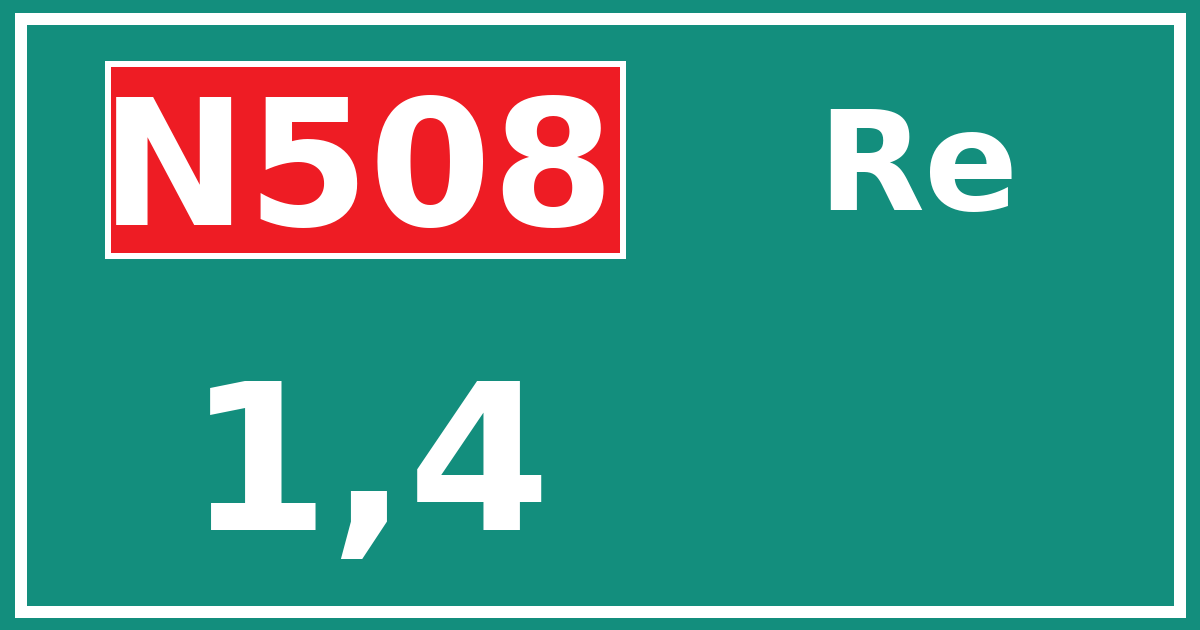 Hectometerbord N508 1,4 zijde Re